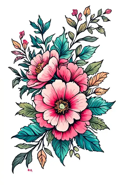 floral,filler tattoo design idea