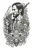 john wick Back tattoo tattoo design idea