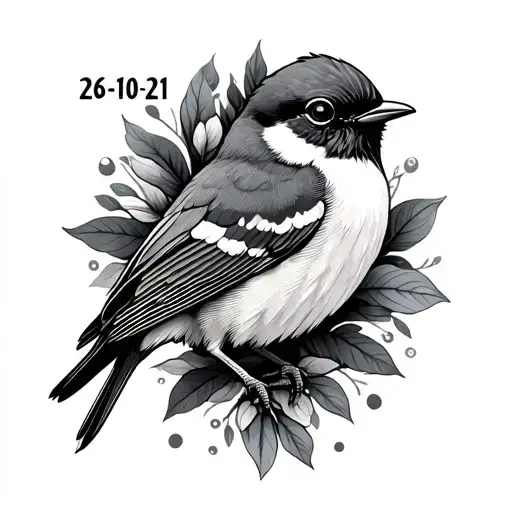 "26-10-21" wren bird tattoo design idea