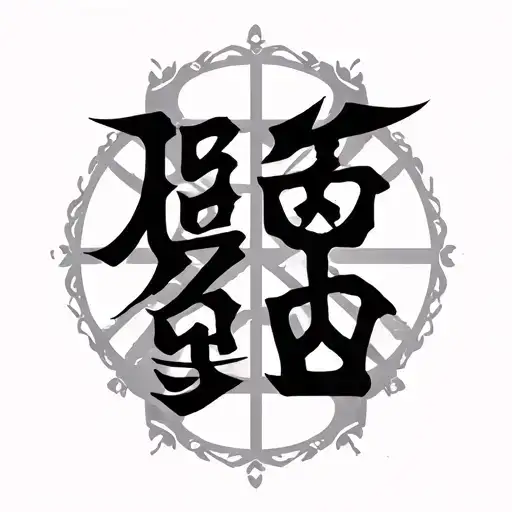 symbols that say peace prosperity protect and god Chinese symbols neck tattoo design idea