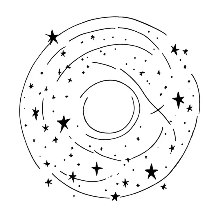 galaxy filled with stars tattoo design idea
