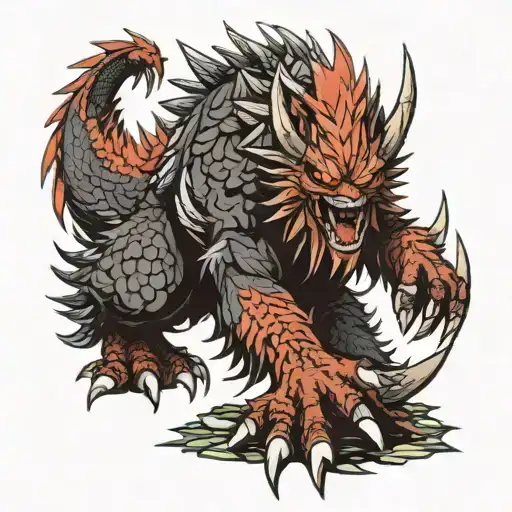 nergigante monster hunter tattoo design idea