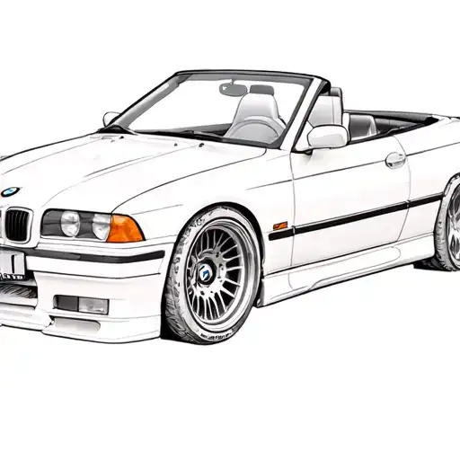 99 bmw e36 convertible tattoo design idea