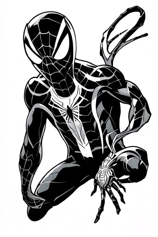 Symbiote Spider Man tattoo features tattoo design idea