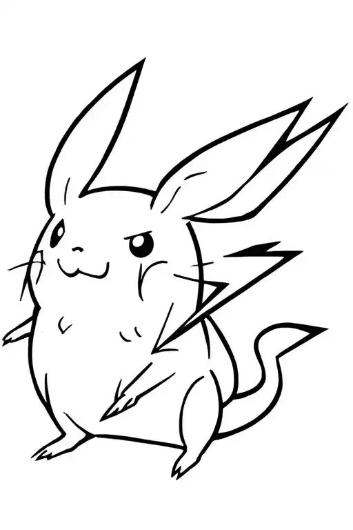 raichu and lightning bolt striking tattoo design idea
