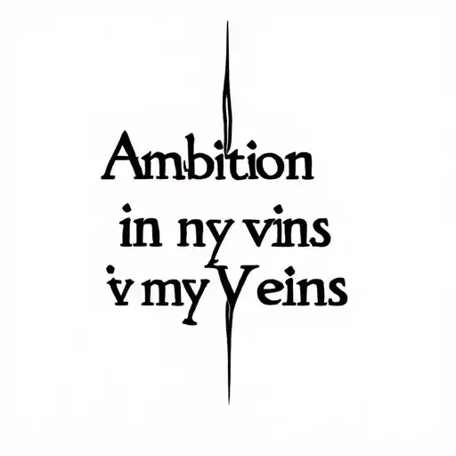 "Ambition in my veins " veins tattoo design idea