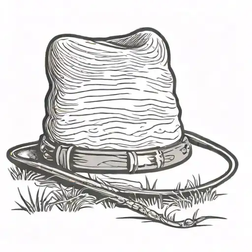 Red Dead Redemption 2: Arthur Morgan's hat atop a grassy field in the American frontier tattoo design idea
