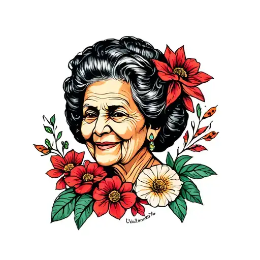 memorial tattoo of my grandmother  tattoo design idea