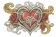 heart infinity symbol tattoo design idea