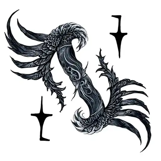 Aquarius and Virgo zodiac sign tattoo design idea