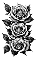7 nice roses fully bloomed with thorns   tattoo design idea