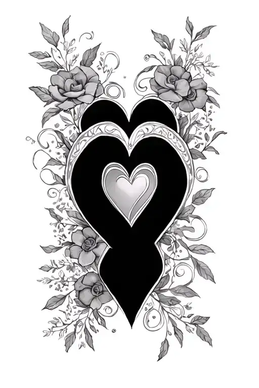 heart together forever & always tattoo design idea