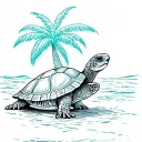palm tree turtle Tenerife tattoo design idea
