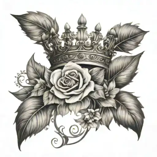 Create a tattoo design inspired by your fiancee's name Trivajo 23.11.22 with a crown tattoo design idea