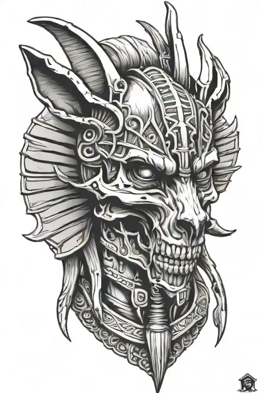 SKULL ANUBIS  tattoo design idea