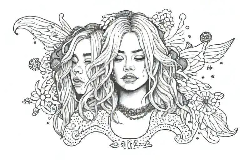 Billie Eilish lyrics incorporated tattoo design idea