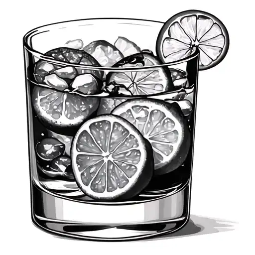 gin and tonic tattoo design idea