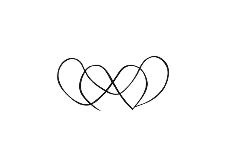 Infinite with 2 intertwined hearts tattoo design idea