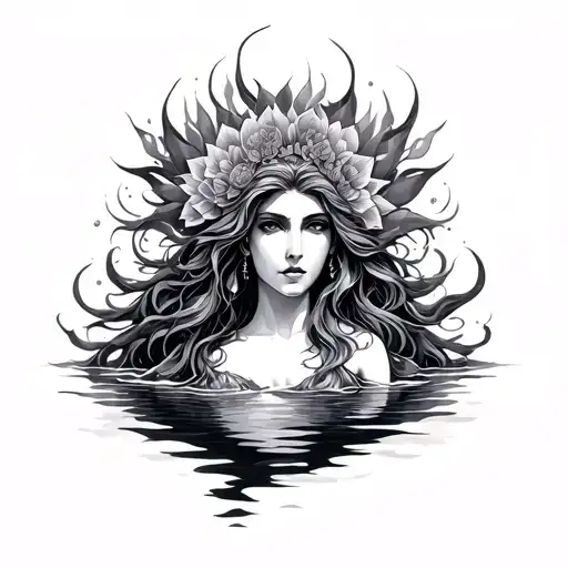 Water Goddess tattoo design idea