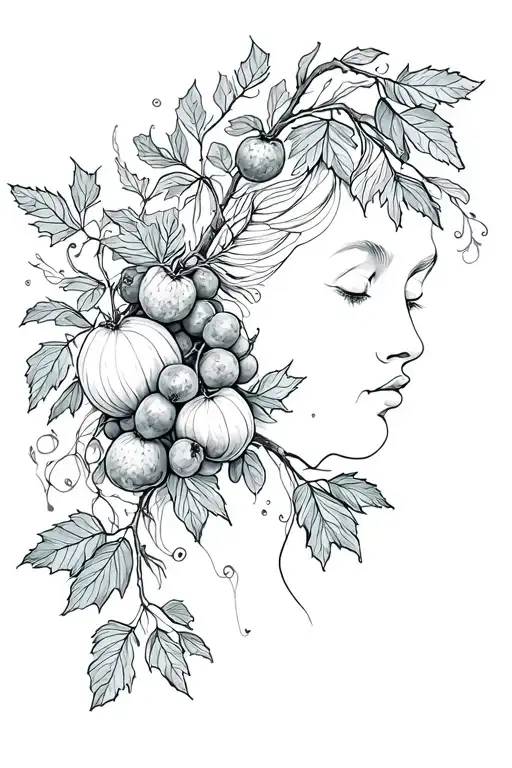 whimsical flow  figs and fig leaves and vines and blackberries to spread out along back of shoulder flowing tattoo design idea