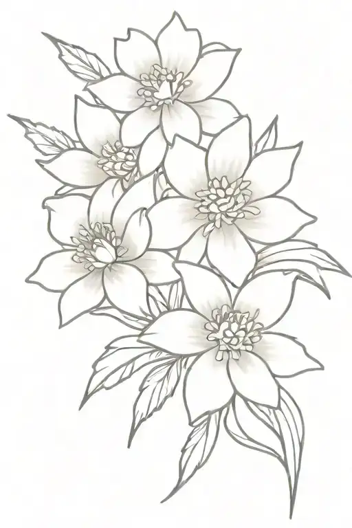 aster chrysanthemum daffodil bouquet tattoo tattoo design idea
