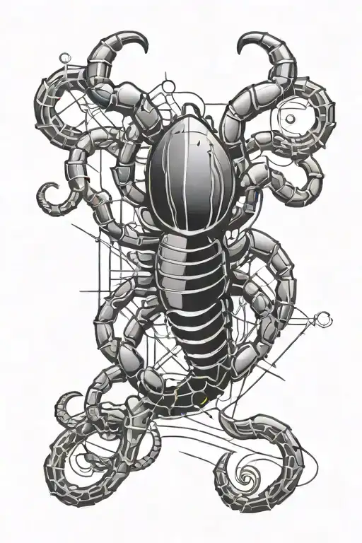 civil engineer scorpio zodiac sign tattoo design idea