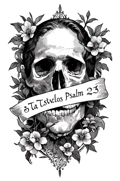psalm 23 tattoo design idea