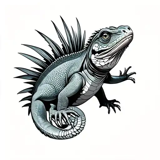 fiji banded iguana tattoo design idea