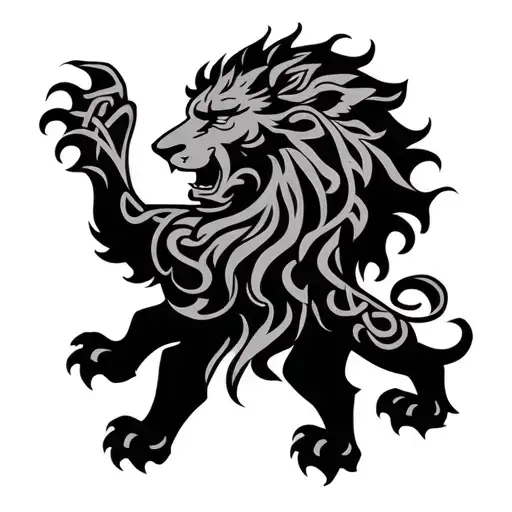 celtic lion tattoo design idea