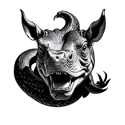 Rhinoceros Viper wrapping tattoo design idea
