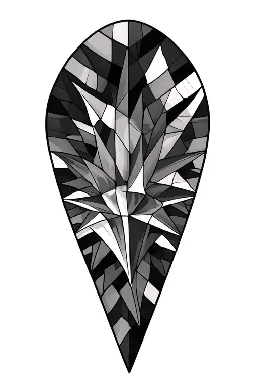 eagle ray top view geometric tattoo design idea