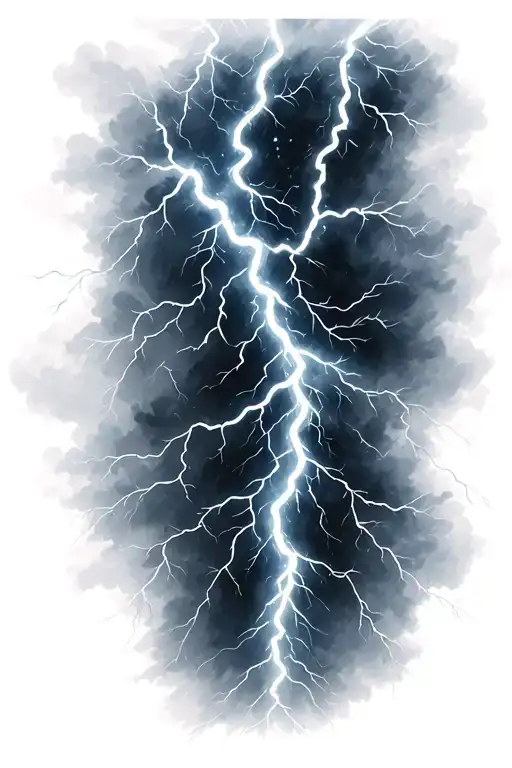 White lightning storm tattoo design idea
