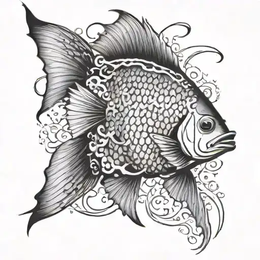 Australian fish swimming gracefully tattoo design idea