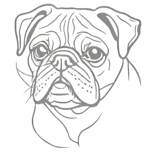 pug dog tattoo design idea