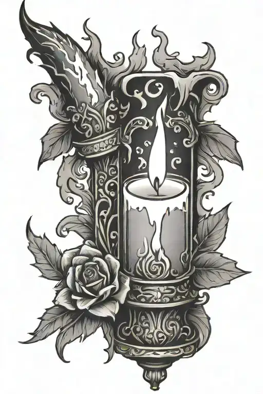 candle burning at both ends tattoo design idea