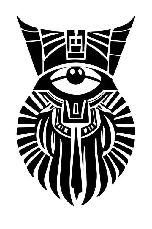 egyptian eye of horus with fangs tattoo design idea
