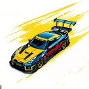 gtr r35 in race track coming tattoo design idea