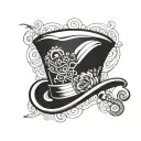willy wonka's top hat and cane tattoo design idea