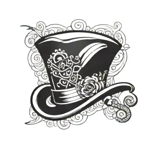 willy wonka's top hat and cane tattoo design idea