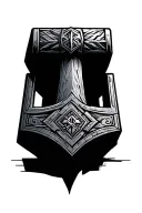 mjolnir hammer tattoo design idea