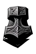 mjolnir hammer tattoo design idea