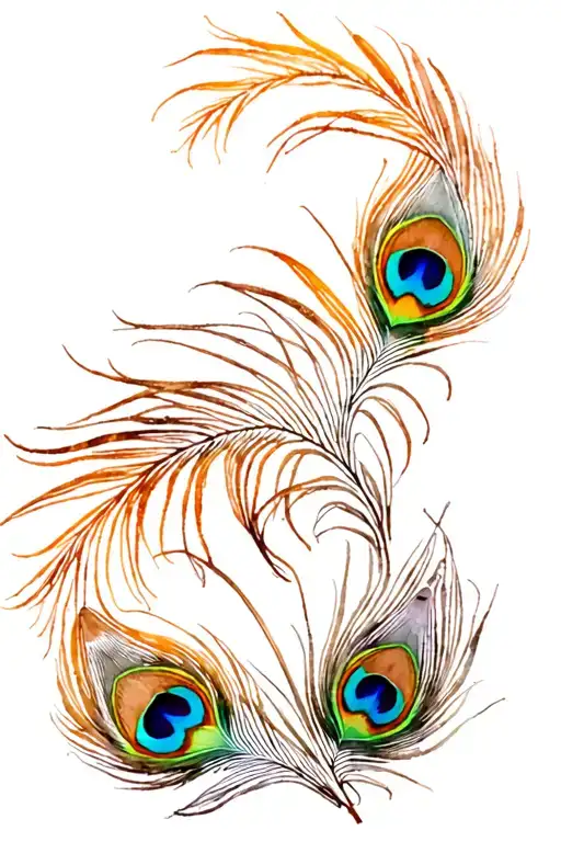 peacock feather intertwined tattoo design idea