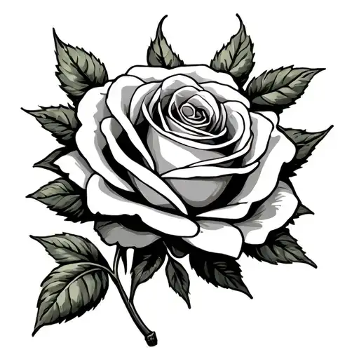 100 Dollar Bill Rose tattoo design idea