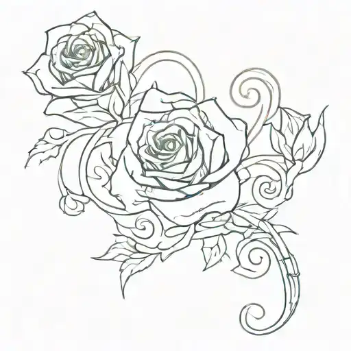 Design a single line tattoo with treble clef, Celtic knot, and a rose   tattoo design idea