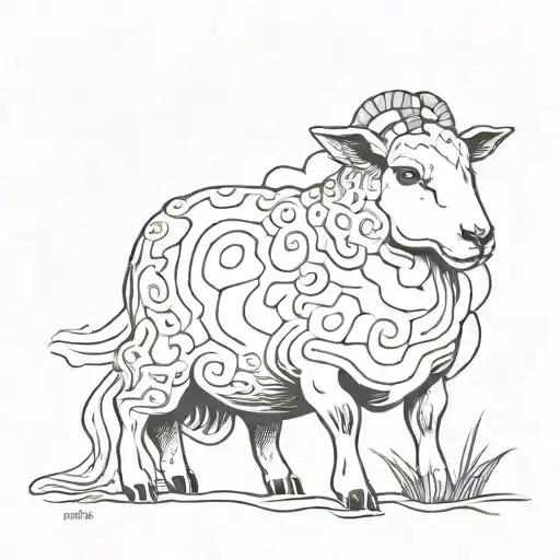 The lamb lies under the veil brides tattoo design idea