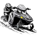 snowmobile and snake is the track winding tattoo design idea