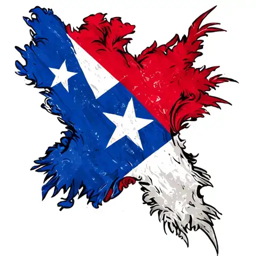 Puerto Rican and Dominican flag mixed together symbolizing tattoo design idea