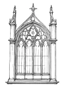gothic window Nostalgic vibe Outside tattoo design idea