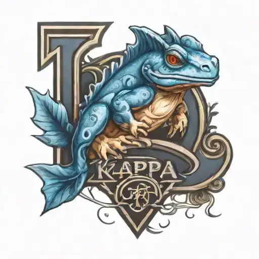 KAPPA BARND LOGO WITH BLUE tattoo design idea