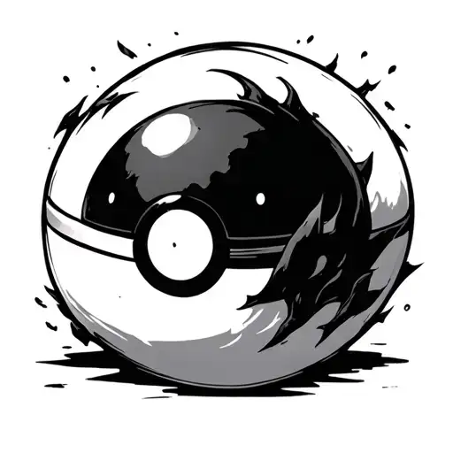 Pokeball gastly tattoo design idea